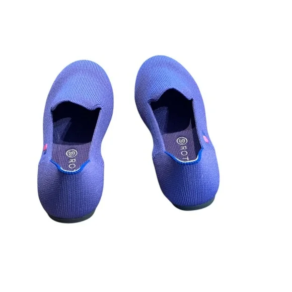 Rothys Kid The Loafer Iris Purple Knit Slip On Shoes Heart Detail LimitedEd K13 - Picture 4 of 6